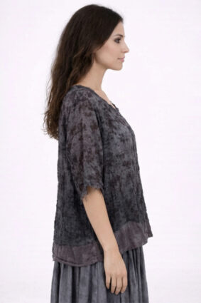 Sanctamuerte Top Midnight Blue Print