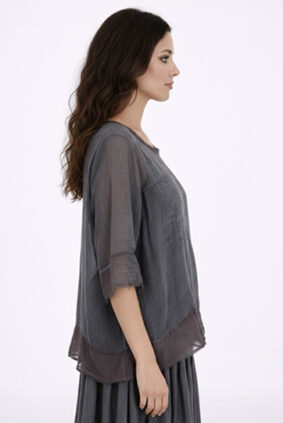 Sanctamuerte Top Wide Neck Midnight Blue