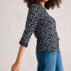 White Stuff Annie Jersey Shirt Navy Print