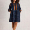 White Stuff Lila Embroidered Dress Navy Multi