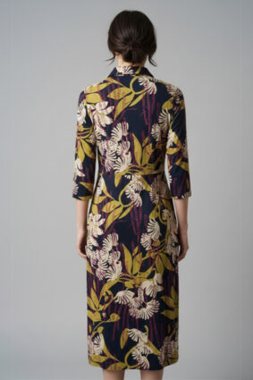 White Stuff Rua Jersey Shirt Dress Navy Print