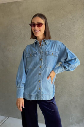 Zoe Kraztmann Crest Top Light Washed Denim