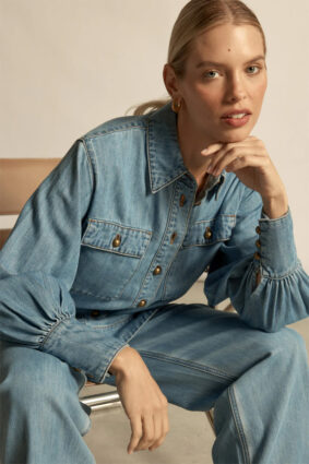 Zoe Kraztmann Crest Top Light Washed Denim