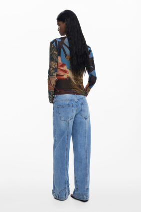 Desigual T-Shirt Azul Plomo