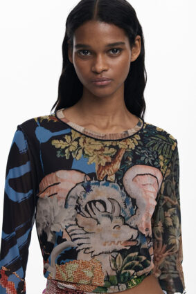 Desigual T-Shirt Azul Plomo