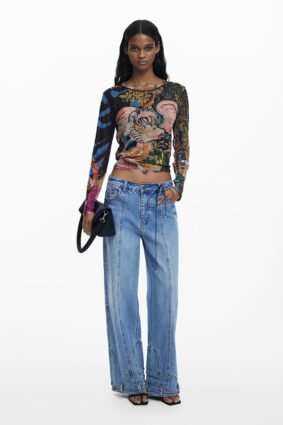 Desigual T-Shirt Azul Plomo
