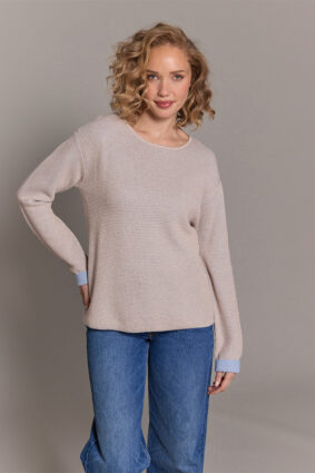 Esperance & Co Honeycomb Crew Croissant & Weekend Blue