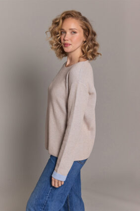 Esperance & Co Honeycomb Crew Croissant & Weekend Blue