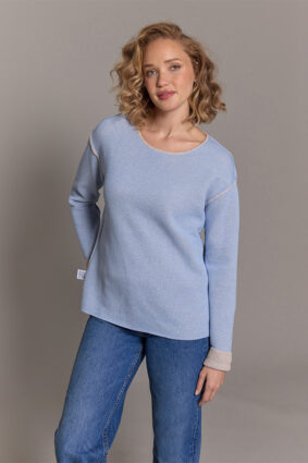 Esperance & Co Honeycomb Crew Croissant & Weekend Blue