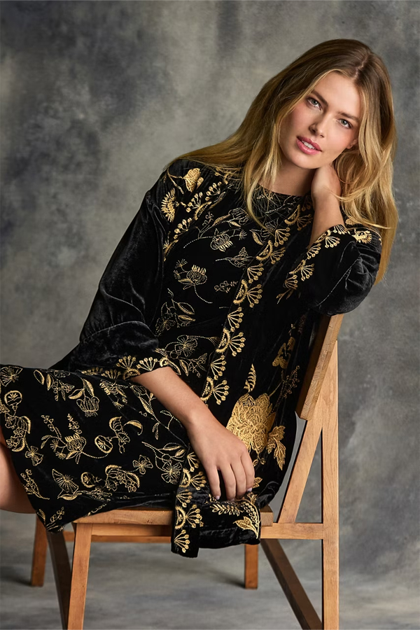 Johnny Was Velvet Kimono Lara Black