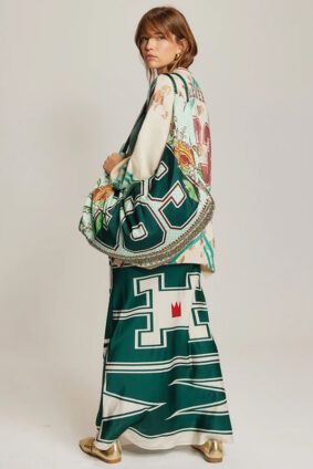 Me369 Liv Long Printed Cardigan Sporty Jade