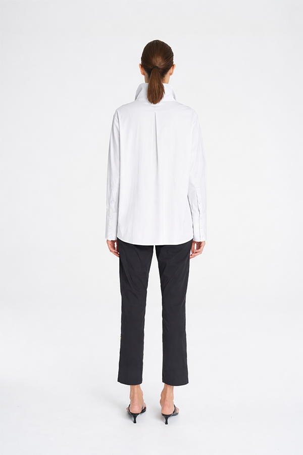 Mela Purdie Half Zip Blouse White