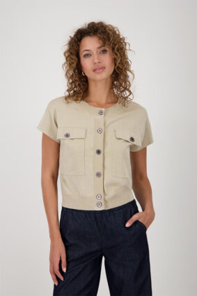 Monari Jacket Knitted Vest Lurex Cinnamon
