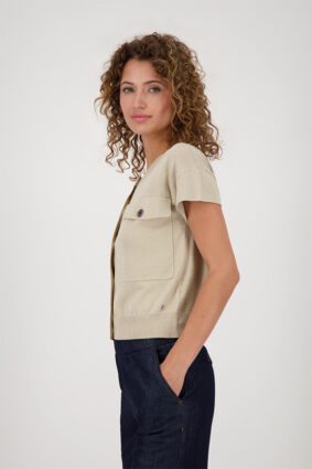 Monari Jacket Knitted Vest Lurex Cinnamon