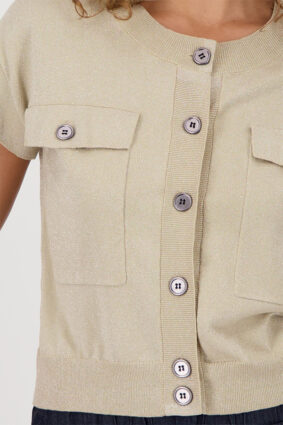 Monari Jacket Knitted Vest Lurex Cinnamon