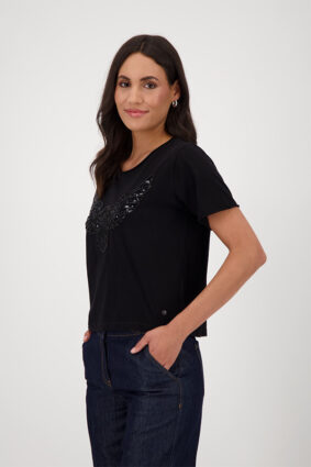 Monari T-Shirt Jewelry Eagle Black