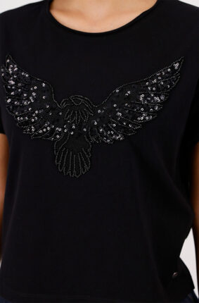 Monari T-Shirt Jewelry Eagle Black
