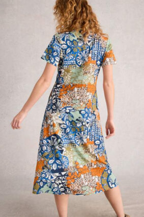 White Stuff Rua Jersey Shirt Dress Orange Mlt