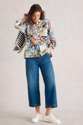 White Stuff Sophie Organic Cotton Shirt Orange Mlt