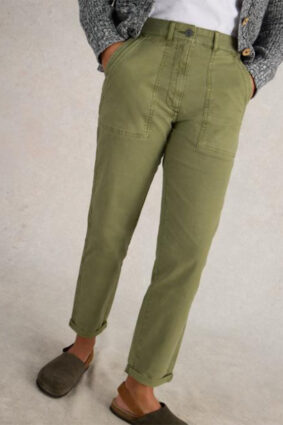 White Stuff Twister Chino Trouser Khaki Grn