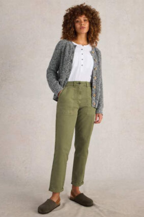 White Stuff Twister Chino Trouser Khaki Grn