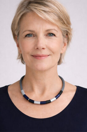 Christina Brampti 9 Alumin Tube Cord Necklace BlackWhite