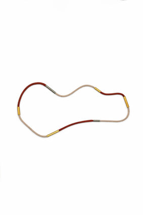 Christina Brampti Aluminium Multi Colour Tube Long Necklace OrangeBeigeMix