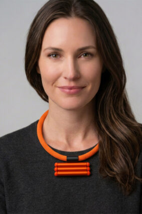 Christina Brampti Triple Allum Ladder Necklace Orange