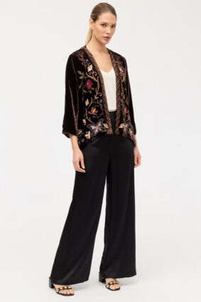 Johnny Was Velvet Bolero Carminia Chocolate