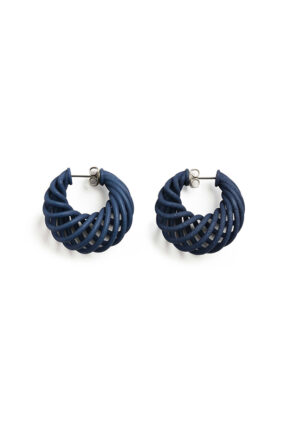 Maison 203 Memento Hoop Small 3D Earrings Navy