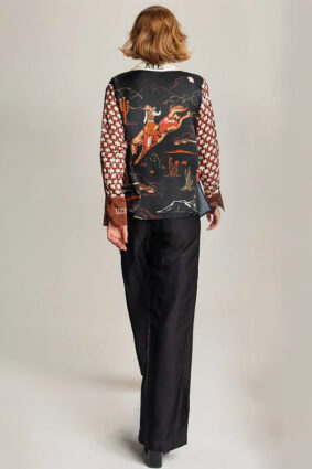 Alternative view of Me369 Savannah Wide Leg Pant Black