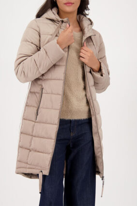 Monari Coat Quilted + Stripes Truffle