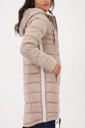 Monari Coat Quilted + Stripes Truffle