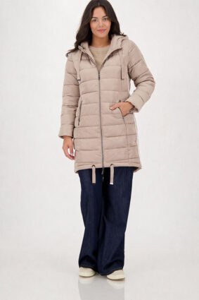 Monari Coat Quilted + Stripes Truffle