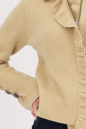 Monari Jacket Cardigan Ruffles Cinnamon