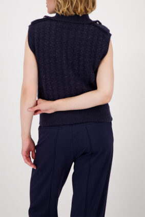 Monari Jacket Knit Vest Tweed Night Sky