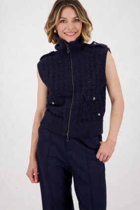 Monari Jacket Knit Vest Tweed Night Sky
