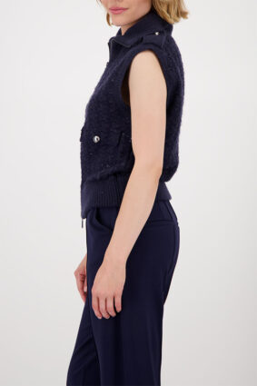 Monari Jacket Knit Vest Tweed Night Sky