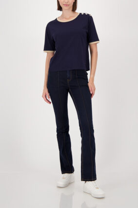 Monari T-Shirt Contrast Panels Night Sky