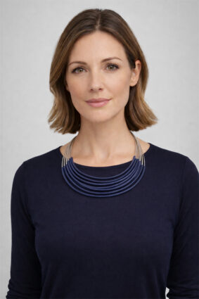 Rosalba Galati Flos PVC Steel Thread Necklace Blue