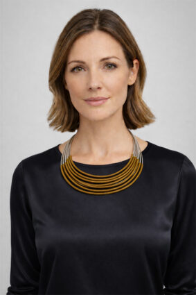 Alternative view of Rosalba Galati Flos PVC Steel Thread Necklace Gold