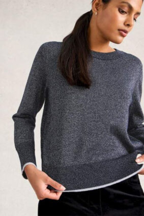 White Stuff Katie Sparkle Jumper Dark Navy