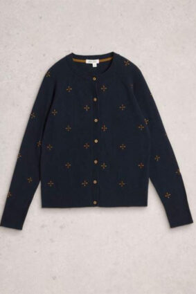 White Stuff Lulu Embroidered Cardi Navy Multi