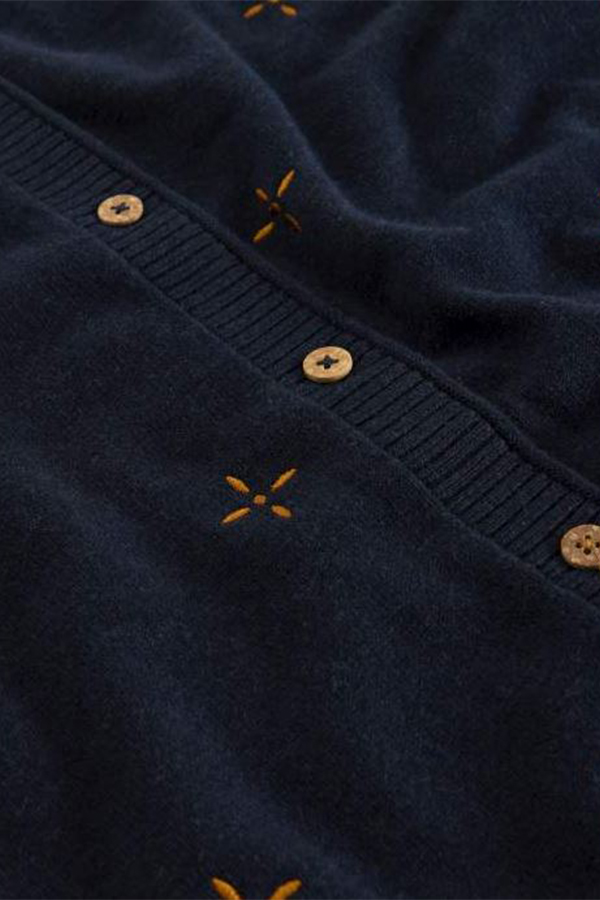 White Stuff Lulu Embroidered Cardi Navy Multi