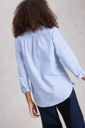 White Stuff Sophie Metallic Shirt Blue Mlt