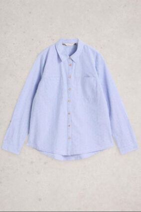 White Stuff Sophie Metallic Shirt Blue Mlt