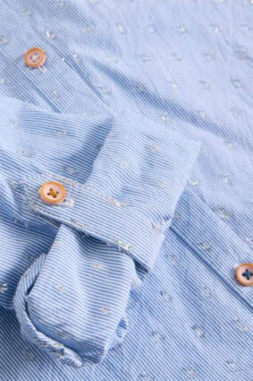 White Stuff Sophie Metallic Shirt Blue Mlt