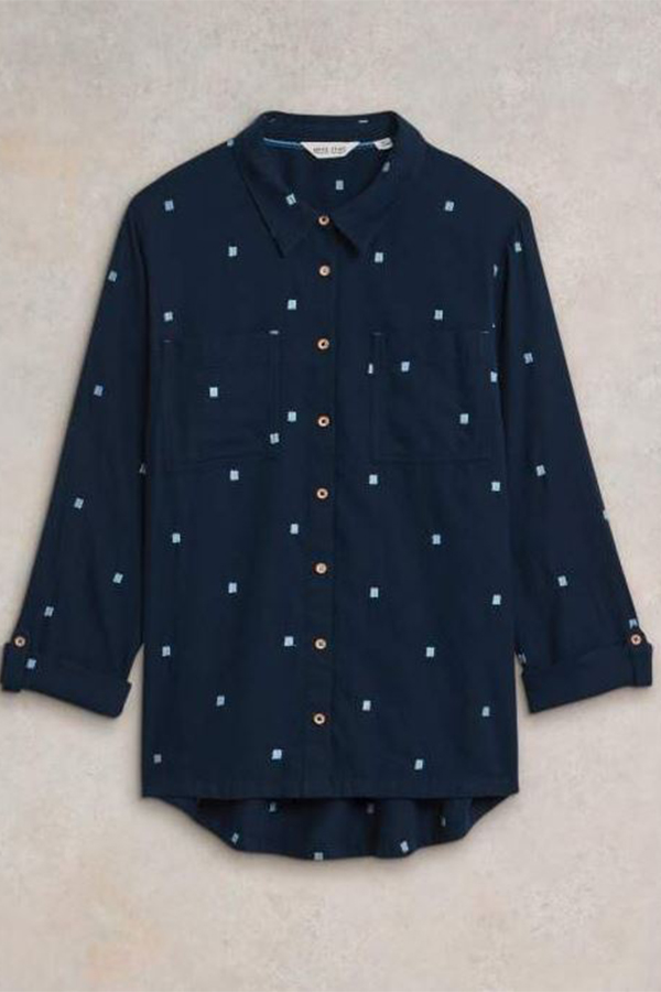 White Stuff Sophie Organic Cotton Shirt Dark Navy