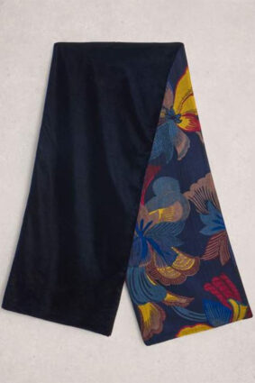 White Stuff Velvet Printed Scarf Blue PR