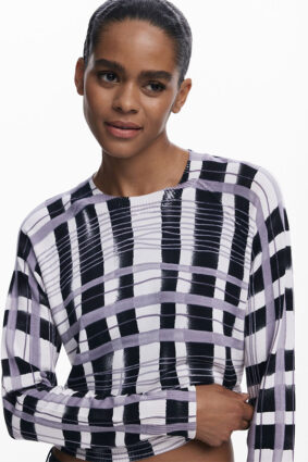Desigual Pullover Check Negro